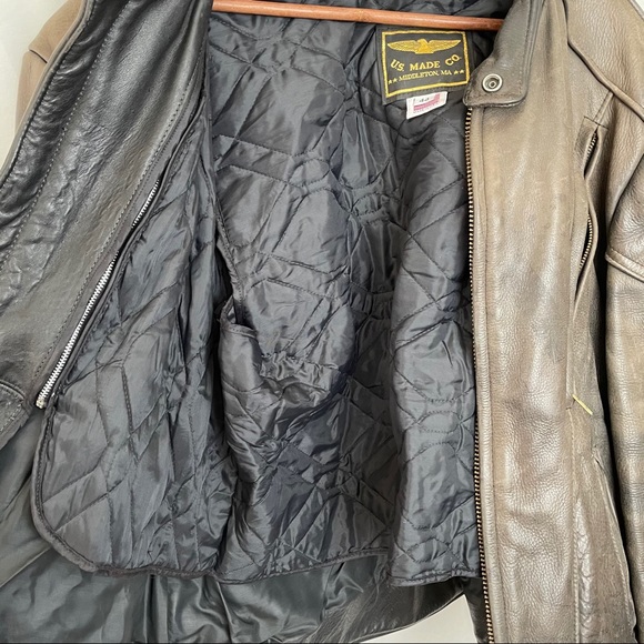 US Made Co Leather Motorcycle Jacket Cafe Racer 44 - Picture 11 of 15